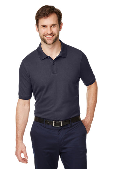 Devon & Jones DG100 Mens New Classics Performance Moisture Wicking Short Sleeve Polo Shirt Navy Blue Model Front