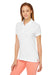 Devon & Jones DG100W Womens New Classics Performance Moisture Wicking Short Sleeve Polo Shirt White Model 3q