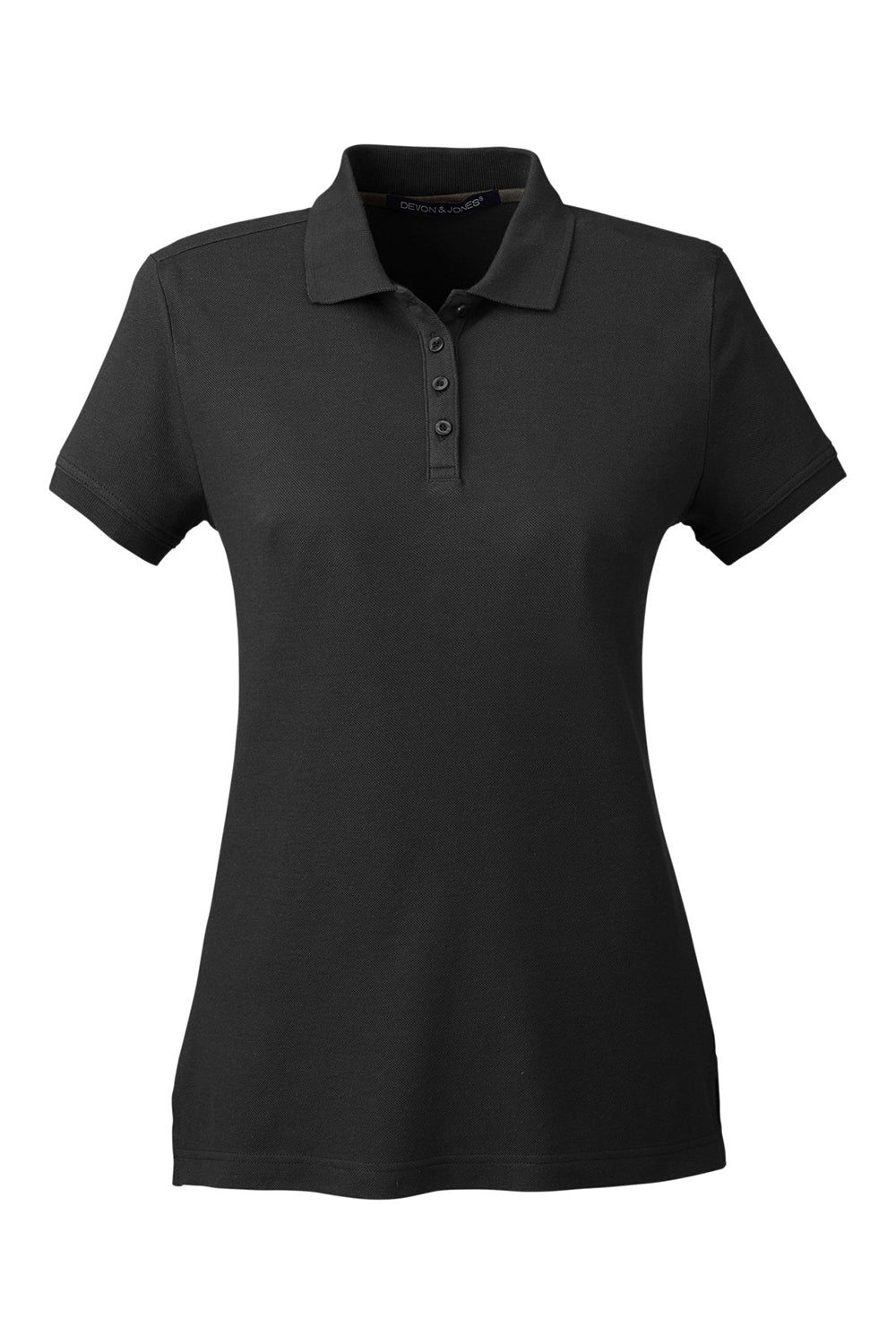 Devon & Jones DG100W Womens New Classics Performance Moisture Wicking Short Sleeve Polo Shirt Black Flat Front