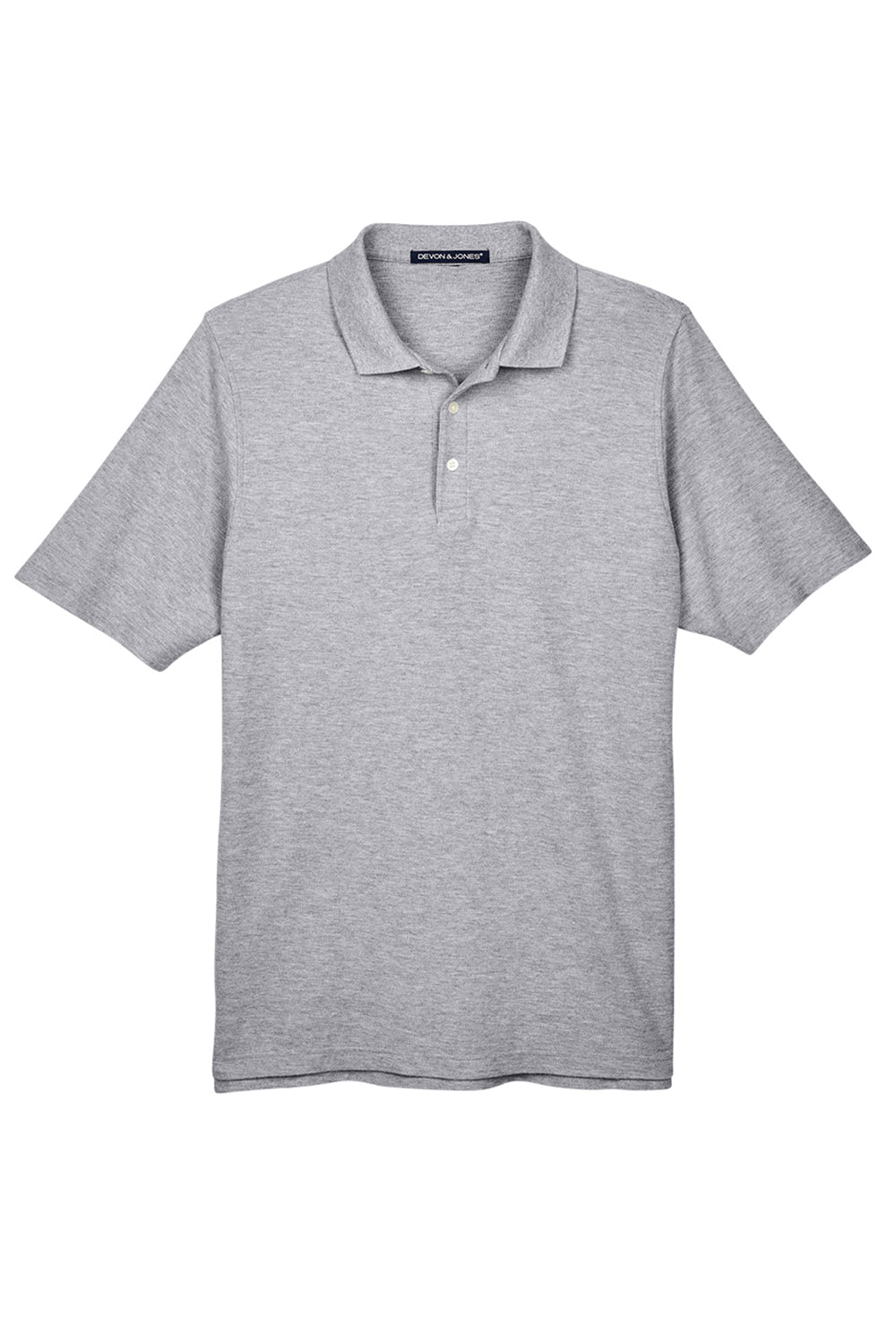 Devon & Jones DG150/DG150T Mens DryTec20 Performance Moisture Wicking Short Sleeve Polo Shirt Heather Grey Flat Front