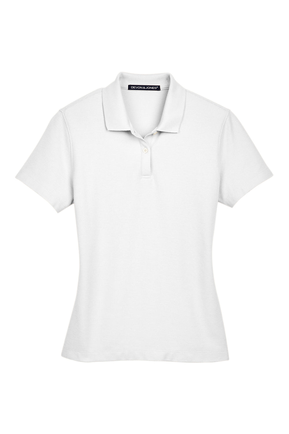 Devon & Jones DG150W Womens DryTec20 Performance Moisture Wicking Short Sleeve Polo Shirt White Flat Front