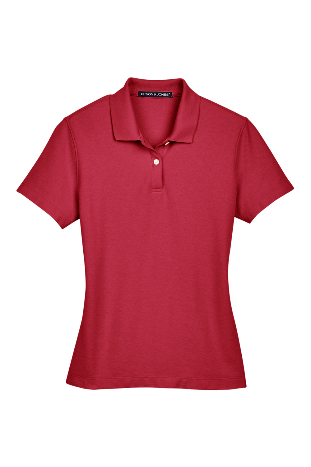 Devon & Jones DG150W Womens DryTec20 Performance Moisture Wicking Short Sleeve Polo Shirt Red Flat Front