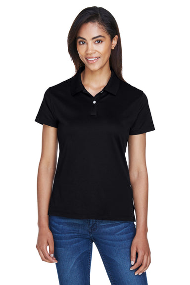 Devon & Jones DG200W Womens Pima-Tech Moisture Wicking Short Sleeve Polo Shirt Black Model Front