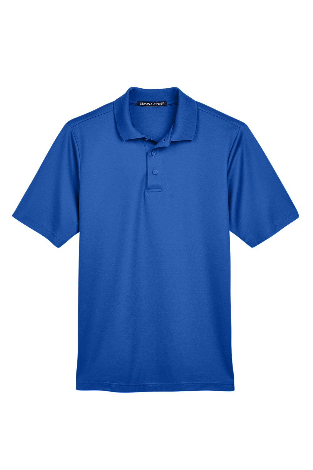 Devon & Jones DG20/DG20T Mens CrownLux Performance Moisture Wicking Short Sleeve Polo Shirt True Royal Blue Flat Front