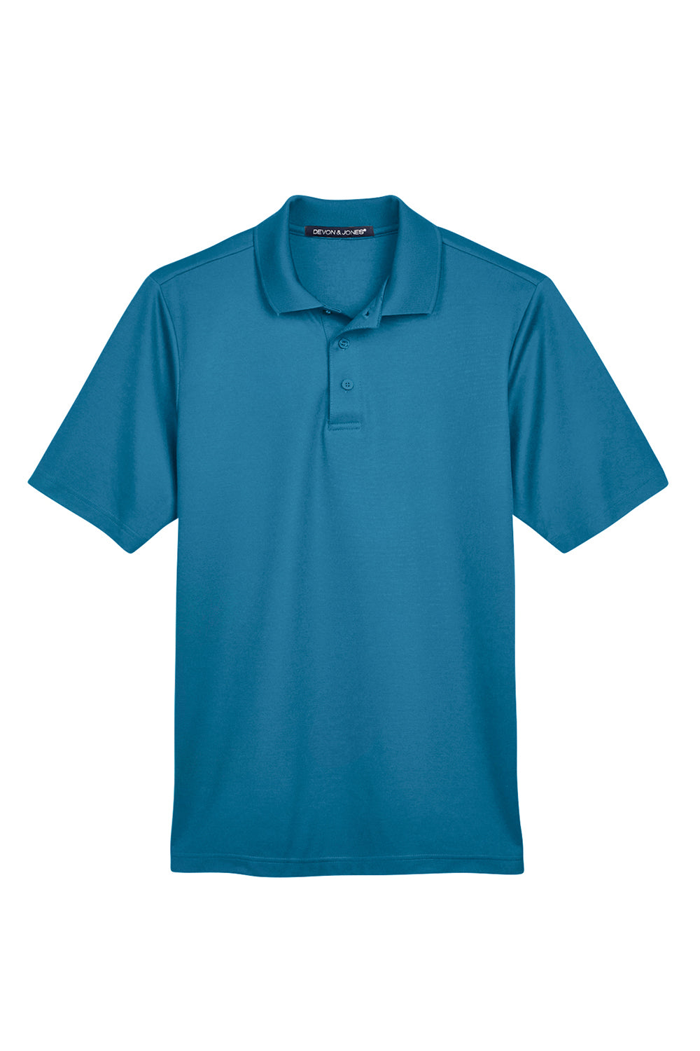 Devon & Jones DG20/DG20T Mens CrownLux Performance Moisture Wicking Short Sleeve Polo Shirt Dark Teal Blue Flat Front