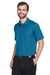 Devon & Jones DG20/DG20T Mens CrownLux Performance Moisture Wicking Short Sleeve Polo Shirt Dark Teal Blue Model 3q