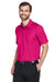 Devon & Jones DG20/DG20T Mens CrownLux Performance Moisture Wicking Short Sleeve Polo Shirt Crown Raspberry Pink Model 3q