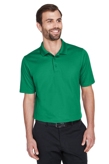 Devon & Jones DG20/DG20T Mens CrownLux Performance Moisture Wicking Short Sleeve Polo Shirt Kelly Green Model Front