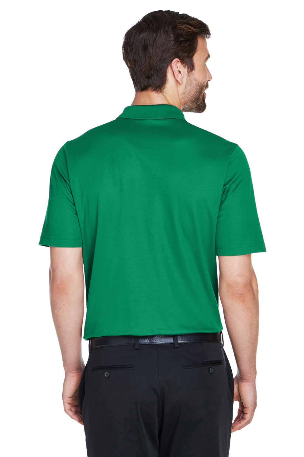 Devon & Jones DG20/DG20T Mens CrownLux Performance Moisture Wicking Short Sleeve Polo Shirt Kelly Green Model Back