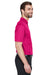 Devon & Jones DG20/DG20T Mens CrownLux Performance Moisture Wicking Short Sleeve Polo Shirt Crown Raspberry Pink Model Side