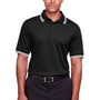 Devon & Jones Mens CrownLux Performance Moisture Wicking Short Sleeve Polo Shirt - Black/White