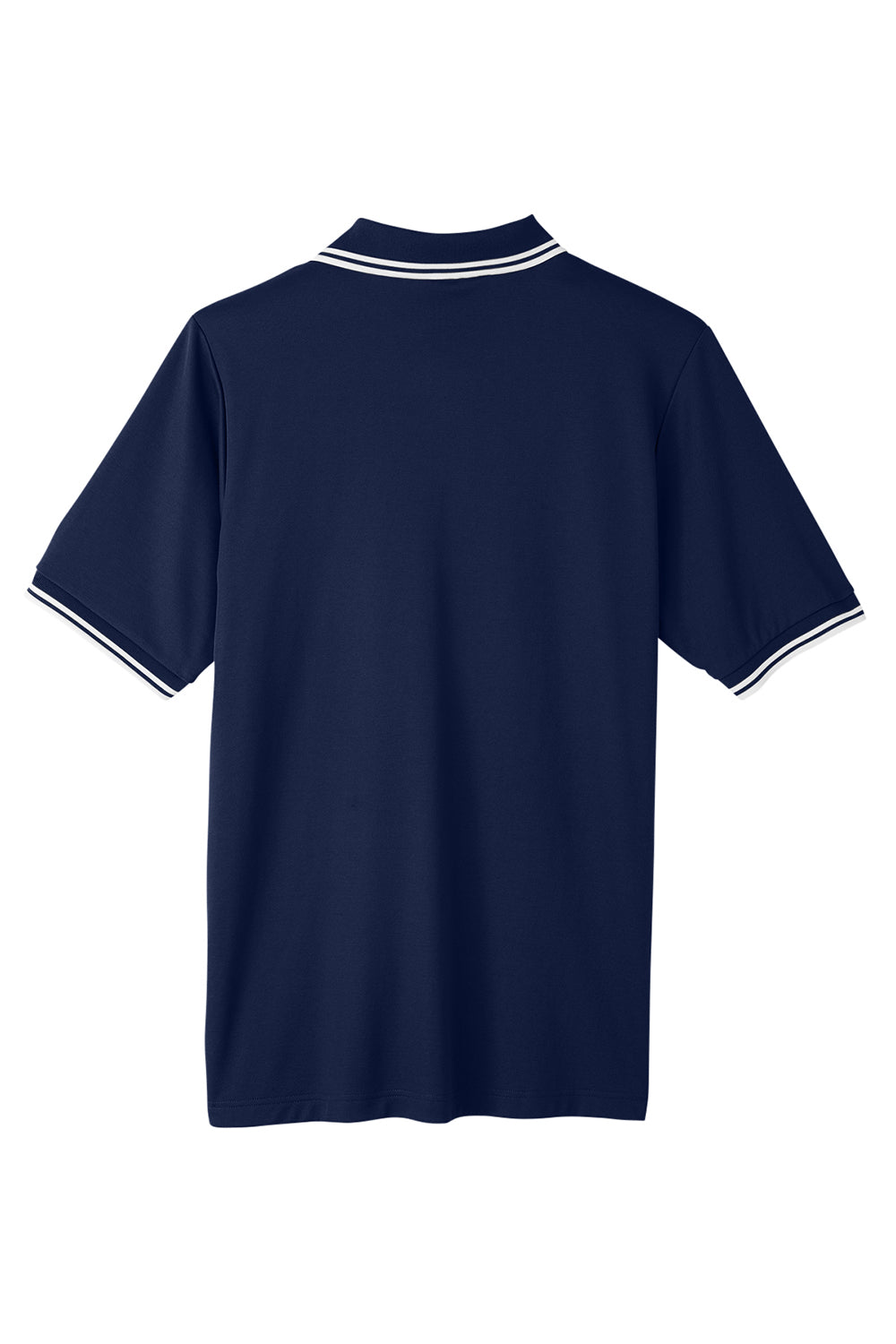 Devon & Jones DG20C Mens CrownLux Performance Moisture Wicking Short Sleeve Polo Shirt Navy Blue/White Flat Back