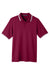 Devon & Jones DG20C Mens CrownLux Performance Moisture Wicking Short Sleeve Polo Shirt Burgundy/White Flat Front