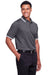 Devon & Jones DG20C Mens CrownLux Performance Moisture Wicking Short Sleeve Polo Shirt Graphite Grey/White Model 3q