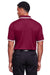 Devon & Jones DG20C Mens CrownLux Performance Moisture Wicking Short Sleeve Polo Shirt Burgundy/White Model Back