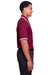 Devon & Jones DG20C Mens CrownLux Performance Moisture Wicking Short Sleeve Polo Shirt Burgundy/White Model Side