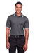 Devon & Jones DG20C Mens CrownLux Performance Moisture Wicking Short Sleeve Polo Shirt Graphite Grey/White Model Front