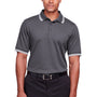 Devon & Jones Mens CrownLux Performance Moisture Wicking Short Sleeve Polo Shirt - Graphite Grey/White