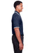 Devon & Jones DG20C Mens CrownLux Performance Moisture Wicking Short Sleeve Polo Shirt Navy Blue/White Model Side