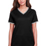 Devon & Jones Womens CrownLux Performance Moisture Wicking Short Sleeve Polo Shirt - Black/White