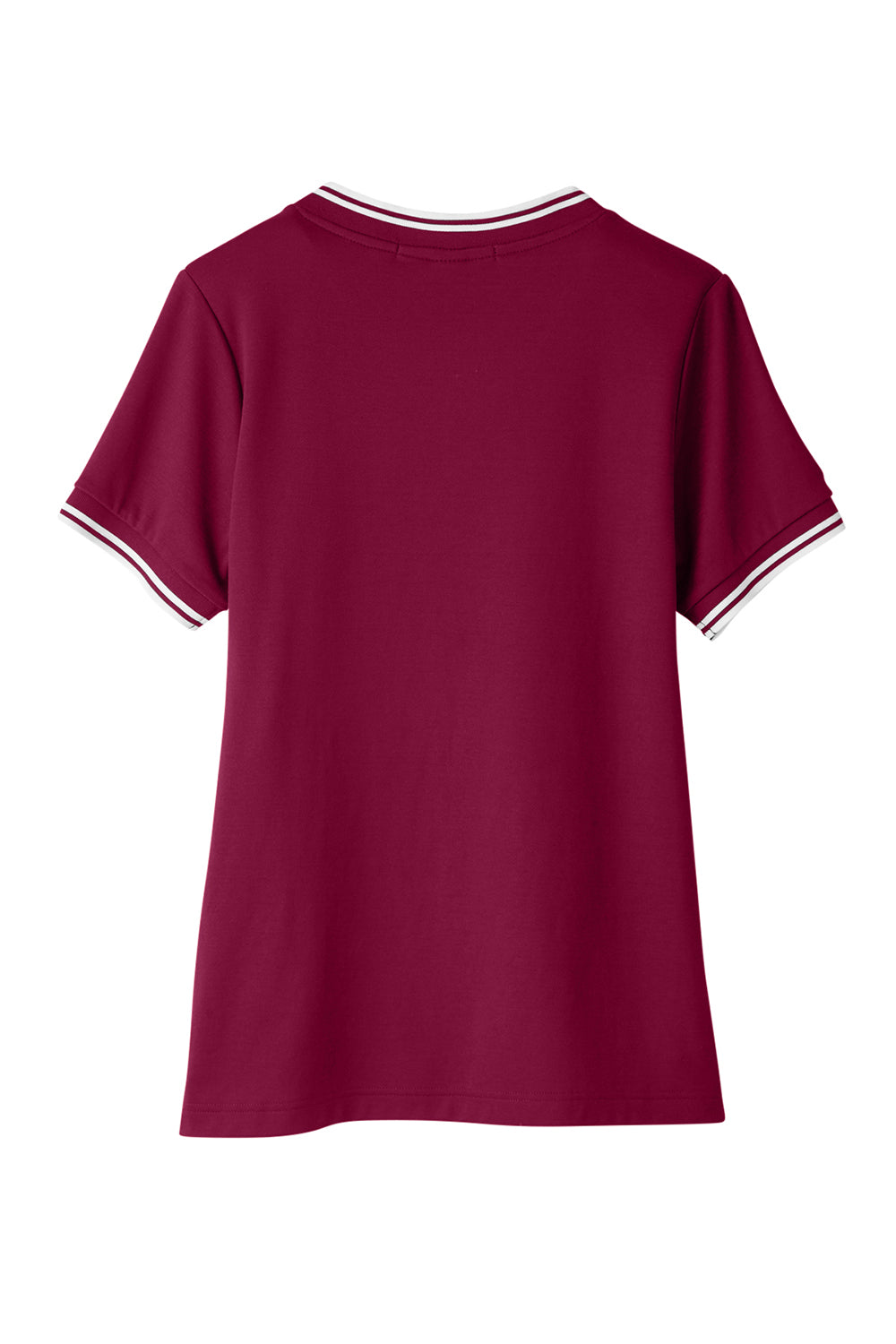 Devon & Jones DG20CW Womens CrownLux Performance Moisture Wicking Short Sleeve Polo Shirt Burgundy/White Flat Back