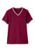 Devon & Jones DG20CW Womens CrownLux Performance Moisture Wicking Short Sleeve Polo Shirt Burgundy/White Flat Front