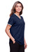 Devon & Jones DG20CW Womens CrownLux Performance Moisture Wicking Short Sleeve Polo Shirt Navy Blue/White Model 3q