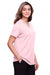 Devon & Jones DG20CW Womens CrownLux Performance Moisture Wicking Short Sleeve Polo Shirt Pink/White Model 3q