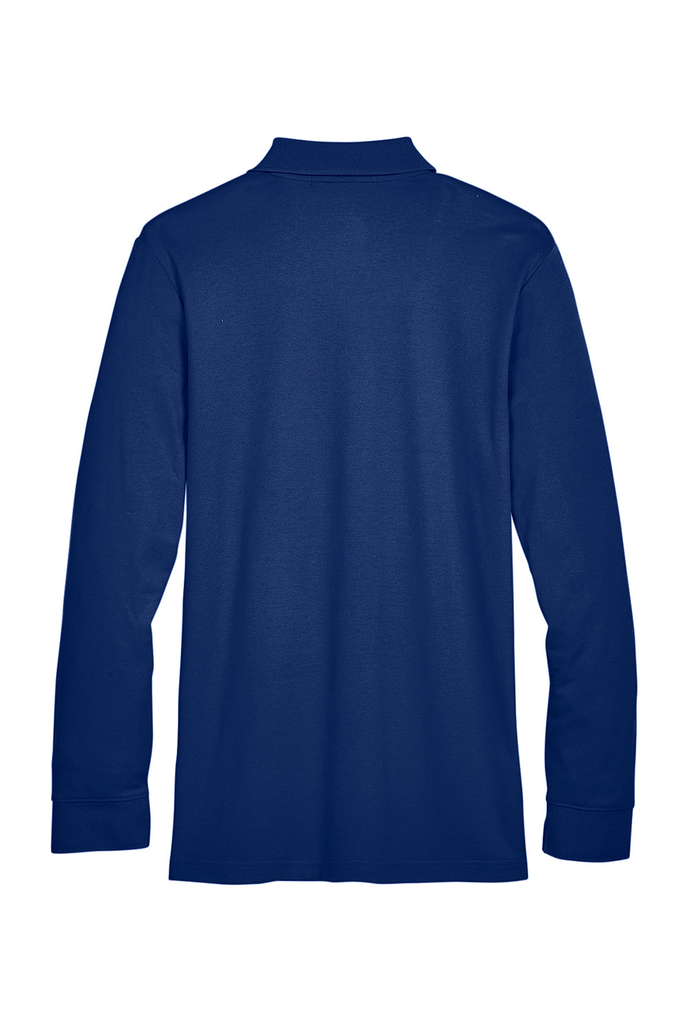 Devon & Jones DG20L/DG20LT Mens CrownLux Performance Moisture Wicking Long Sleeve Polo Shirt True Royal Blue Flat Back