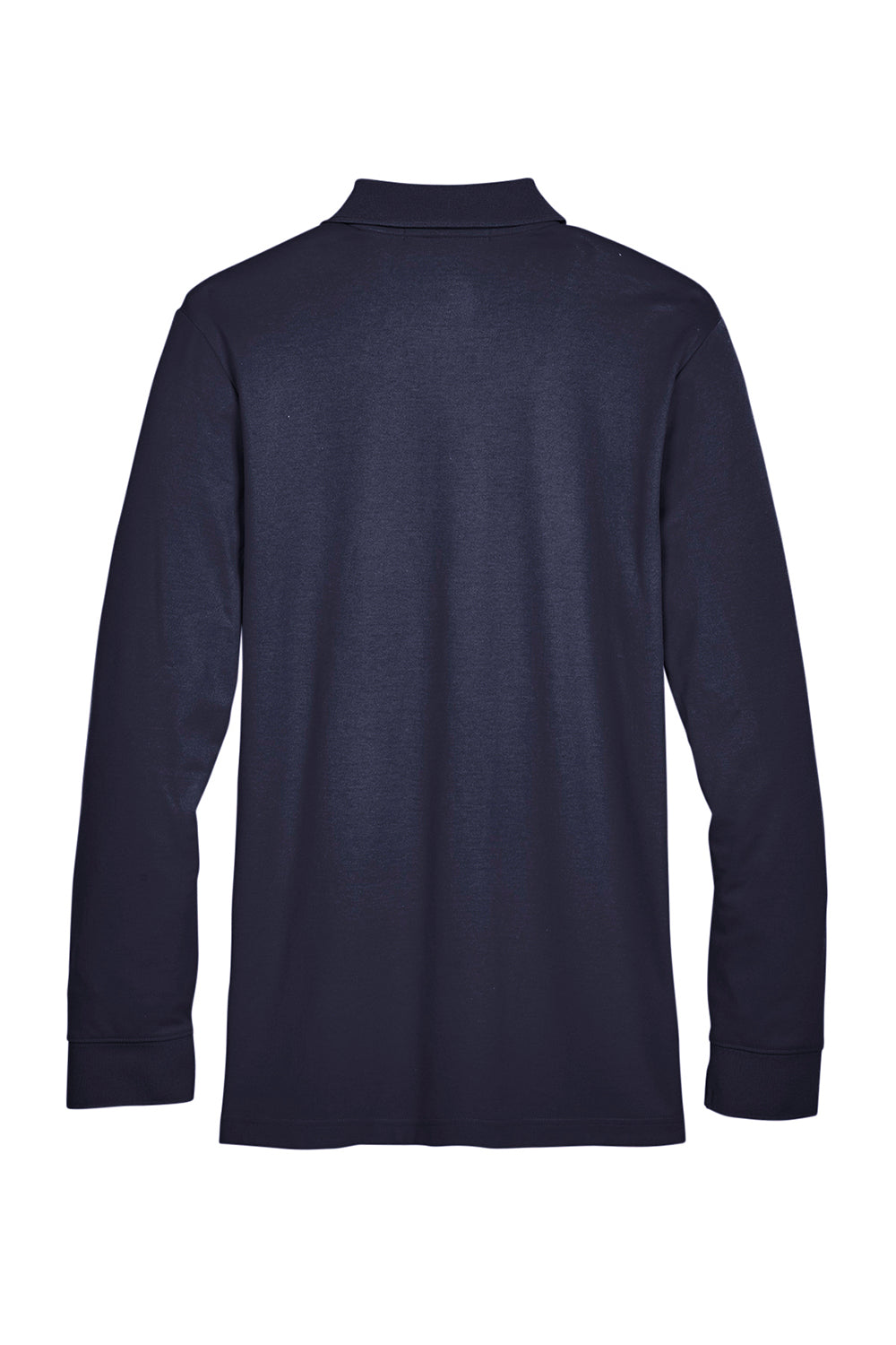 Devon & Jones DG20L/DG20LT Mens CrownLux Performance Moisture Wicking Long Sleeve Polo Shirt Navy Blue Flat Back