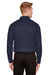 Devon & Jones DG20L/DG20LT Mens CrownLux Performance Moisture Wicking Long Sleeve Polo Shirt Navy Blue Model Back