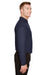 Devon & Jones DG20L/DG20LT Mens CrownLux Performance Moisture Wicking Long Sleeve Polo Shirt Navy Blue Model Side