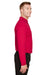 Devon & Jones DG20L/DG20LT Mens CrownLux Performance Moisture Wicking Long Sleeve Polo Shirt Red Model Side