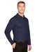 Devon & Jones DG20L/DG20LT Mens CrownLux Performance Moisture Wicking Long Sleeve Polo Shirt Navy Blue Model 3q