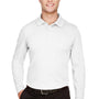 Devon & Jones Mens CrownLux Performance Moisture Wicking Long Sleeve Polo Shirt - White