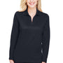 Devon & Jones Womens CrownLux Performance Moisture Wicking Long Sleeve Polo Shirt - Black