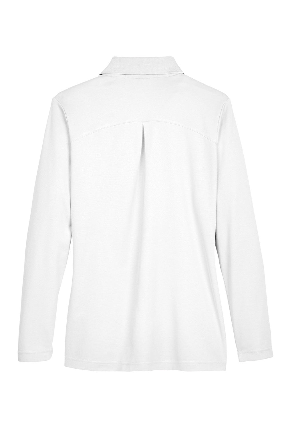 Devon & Jones DG20LW Womens CrownLux Performance Moisture Wicking Long Sleeve Polo Shirt White Flat Back