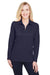 Devon & Jones DG20LW Womens CrownLux Performance Moisture Wicking Long Sleeve Polo Shirt Navy Blue Model Front