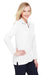 Devon & Jones DG20LW Womens CrownLux Performance Moisture Wicking Long Sleeve Polo Shirt White Model 3q