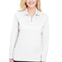 Devon & Jones Womens CrownLux Performance Moisture Wicking Long Sleeve Polo Shirt - White