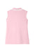 Devon & Jones DG20SW Womens CrownLux Performance Moisture Wicking Sleeveless Polo Shirt Pink/White Flat Back