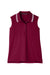 Devon & Jones DG20SW Womens CrownLux Performance Moisture Wicking Sleeveless Polo Shirt Burgundy/White Flat Front