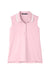 Devon & Jones DG20SW Womens CrownLux Performance Moisture Wicking Sleeveless Polo Shirt Pink/White Flat Front