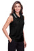 Devon & Jones DG20SW Womens CrownLux Performance Moisture Wicking Sleeveless Polo Shirt Black/White Model 3q