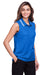 Devon & Jones DG20SW Womens CrownLux Performance Moisture Wicking Sleeveless Polo Shirt French Blue/White Model 3q