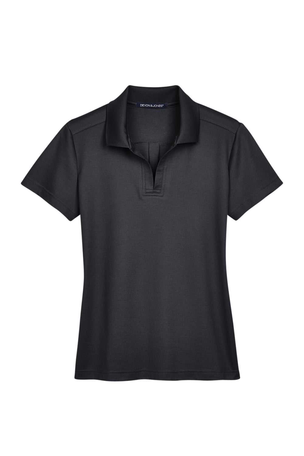 Devon & Jones DG20W Womens CrownLux Performance Moisture Wicking Short Sleeve Polo Shirt Black Flat Front