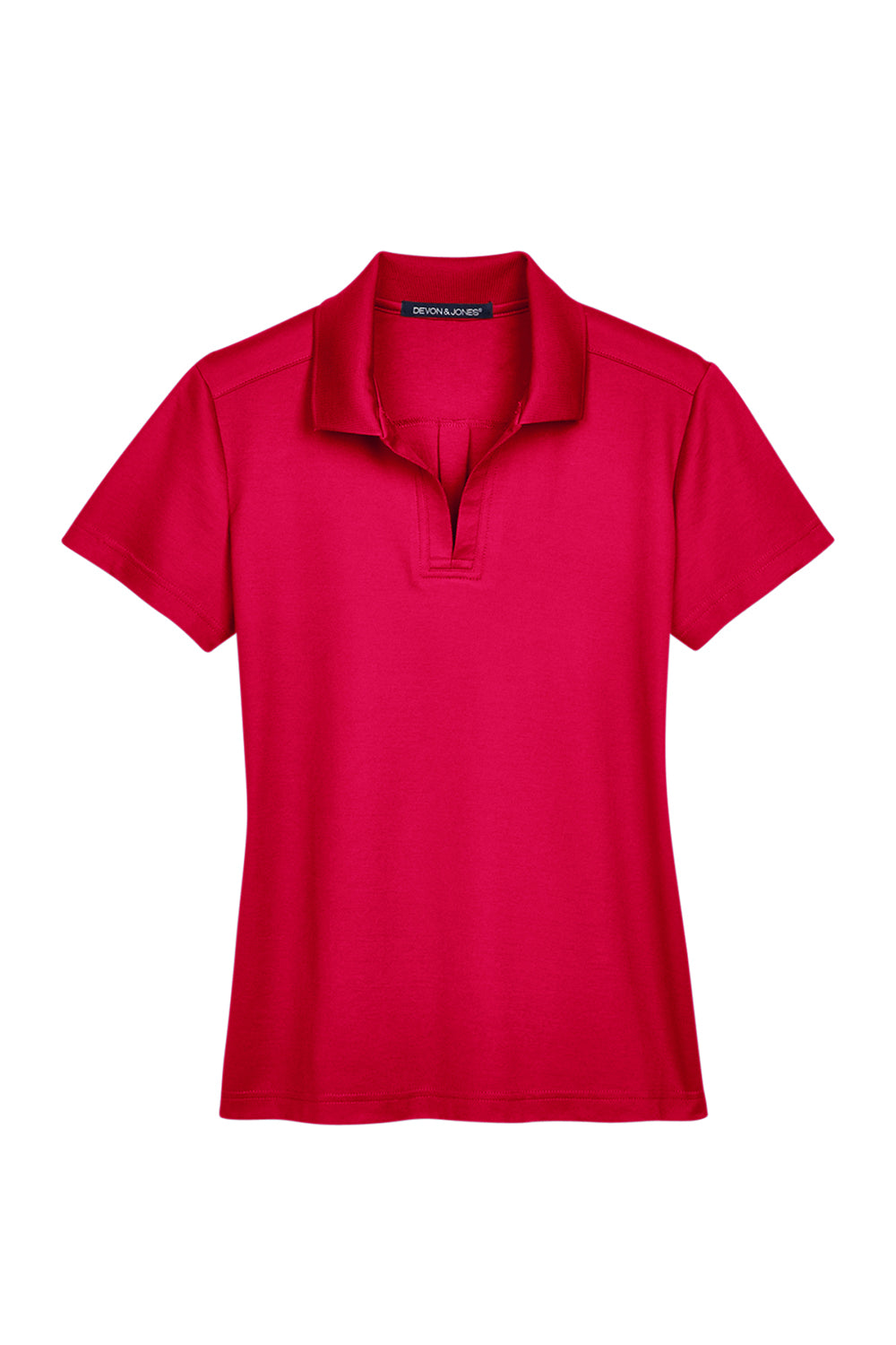 Devon & Jones DG20W Womens CrownLux Performance Moisture Wicking Short Sleeve Polo Shirt Red Flat Front