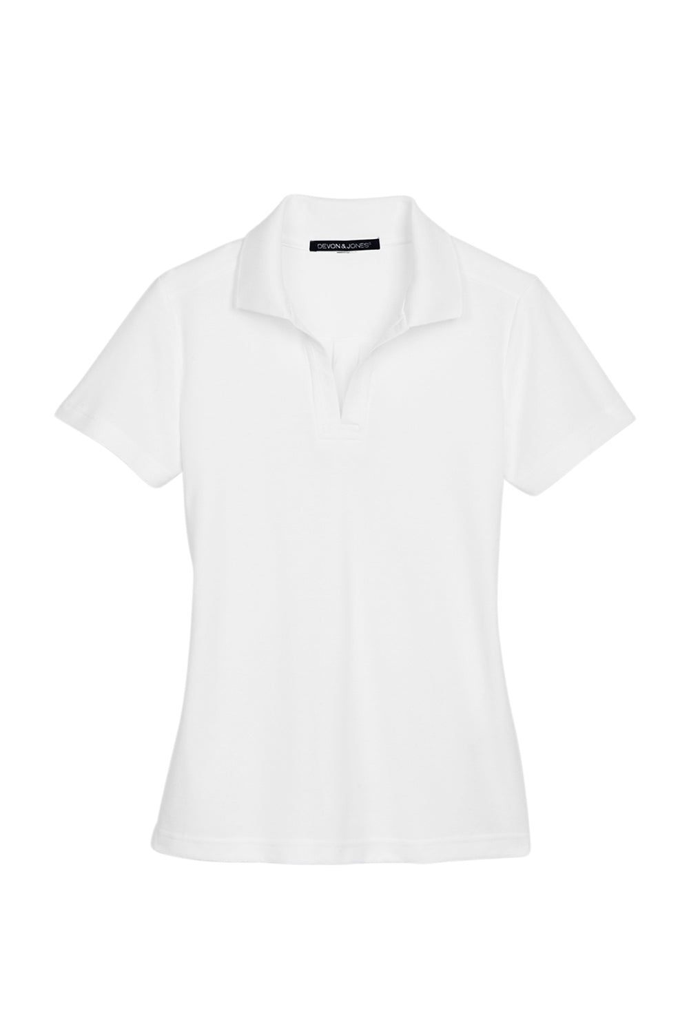 Devon & Jones DG20W Womens CrownLux Performance Moisture Wicking Short Sleeve Polo Shirt White Flat Front