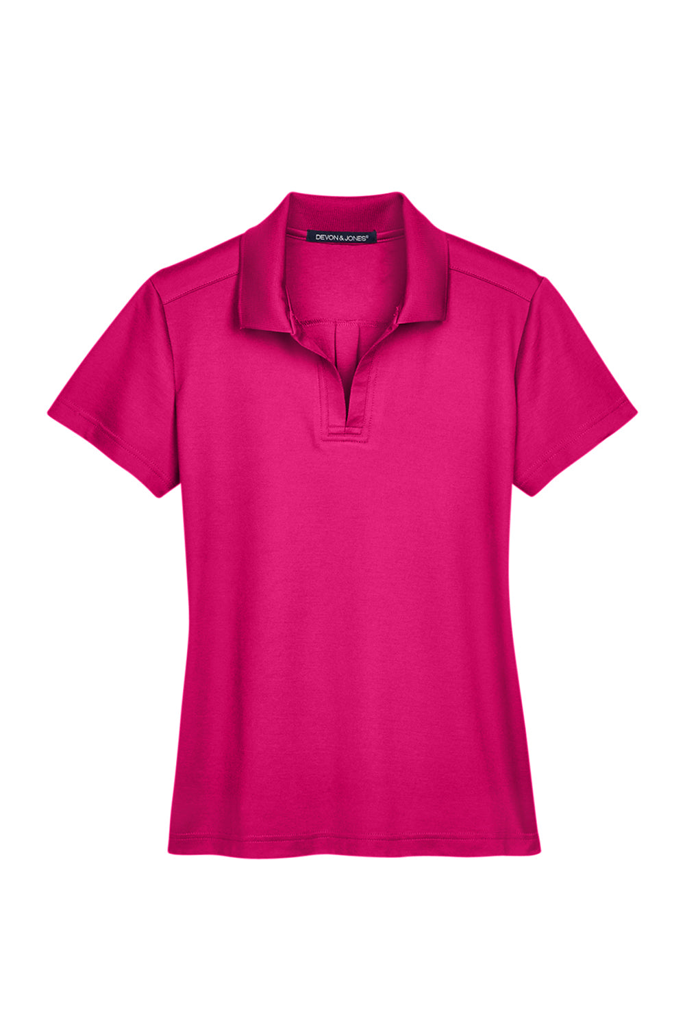 Devon & Jones DG20W Womens CrownLux Performance Moisture Wicking Short Sleeve Polo Shirt Crown Raspberry Pink Flat Front