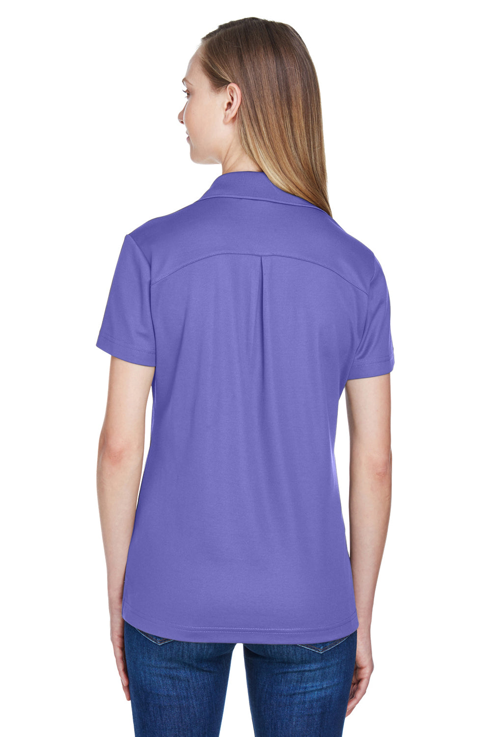 Devon & Jones DG20W Womens CrownLux Performance Moisture Wicking Short Sleeve Polo Shirt Grape Purple Model Back